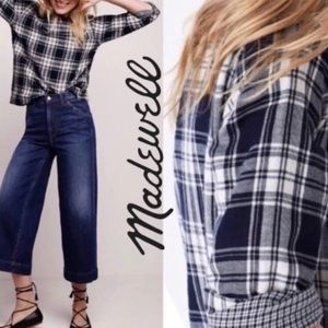 Madewell Plaid Blue Top